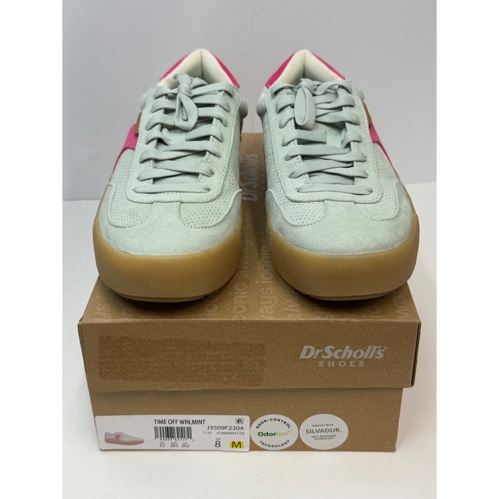 Dr. Scholl's Women's Time Off Win Lace Up Platform Sneakers Mint Green 8M NWT